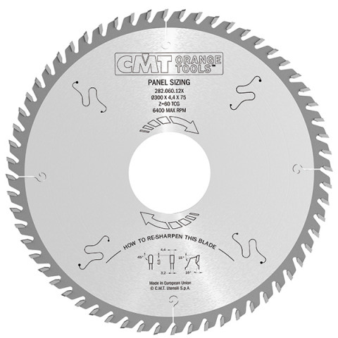 LAME CIRCULAIRE AVEC DENTS TRAPEZOIDALS 350X4,4X3,2X60  Z72  16 TCG Y282.072.14U