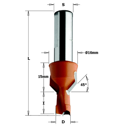 Meche a percer+frasoir hm d=8x15x57 s=10x25 gh 376.081.12