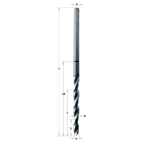 MÈCHE POUR CHARNIÈRES POUR ANUBA   20 D=8.8/9.8X165   HS   DR 515.200.51