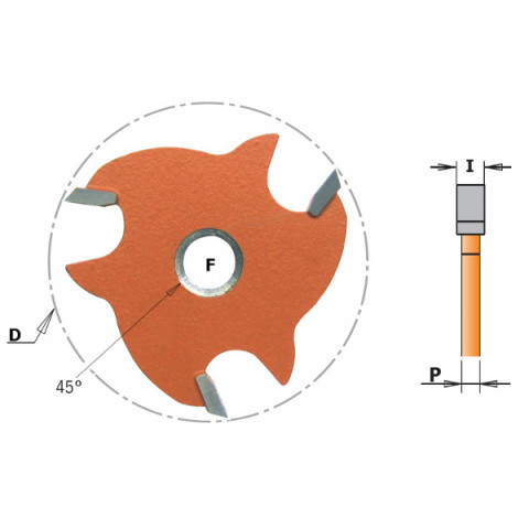 Fraise disque z3  hw  f=8  d=47,6x4 823.340.11
