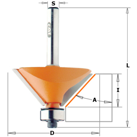 HM-FR. CHANFREIN D=19X12.7 25^ S=1/4' DR 836.190.11