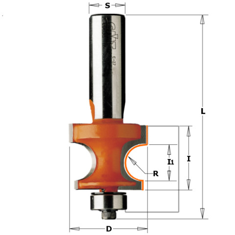 HM-FRAISE DEMI ROND +ROULEM.S=6 D=25.4 R=4.75 761.048.11