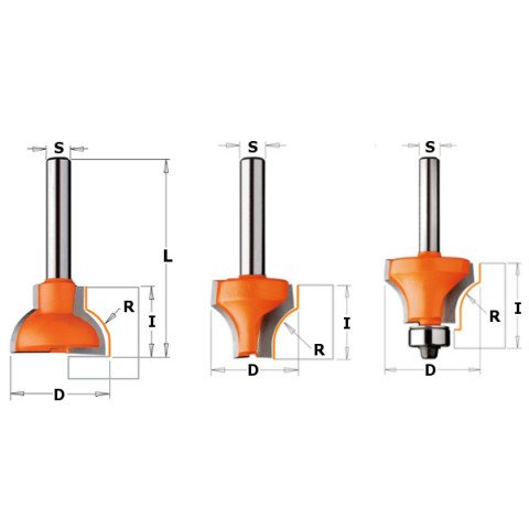 Fraise pour quart de rond (m) hw  s=6,35  d=25x19  r=10 855.307.11m