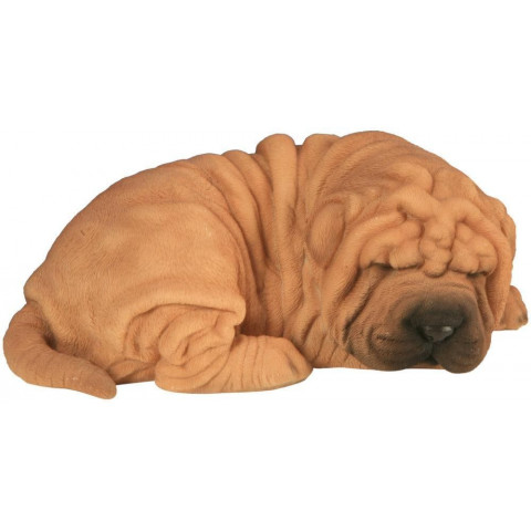 Shar pei dormant en résine 22 cm