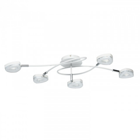 Plafonnier blanc techno 5 ampoules 23.5 cm
