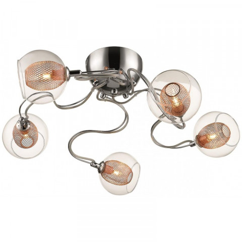 Plafonnier cuivre liverpool 5 lumières