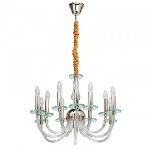 Suspension dorée neoclassic 12 ampoules 130 cm