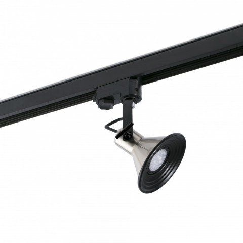 Projecteur sur rail nickel satiné cup 1 ampoule