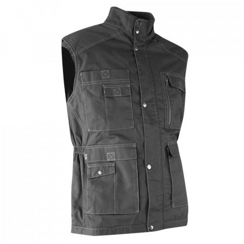 Gilet sans manches multipoches doublé polaire traité déperlant safari lma - Couleur et taille au choix