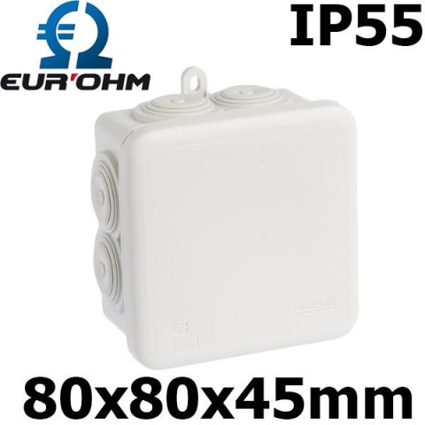 Eur'ohm - Boîte de dérivation étanche IP55 ronde - D.80mm x H.45mm