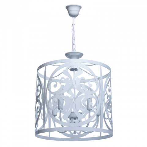 Suspension blanche country 5 ampoules 130 cm