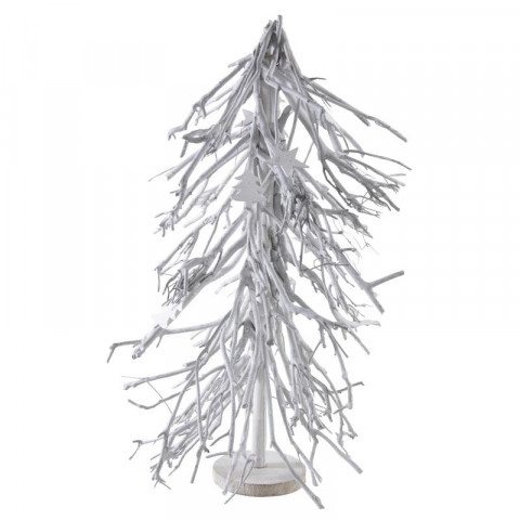Sapin de noël en bois patiné blanc