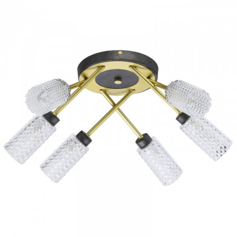 Plafonnier doré megapolis 6 ampoules 22 cm
