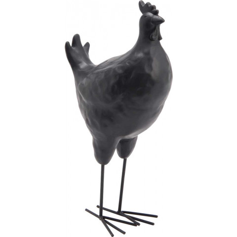 Statuette poule grise en résine