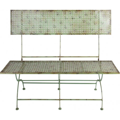 Banc de jardin en métal effet vieilli