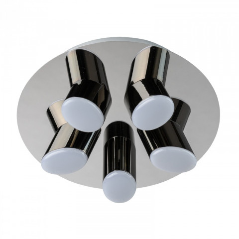 Plafonnier chromé techno 5 ampoules 10 cm