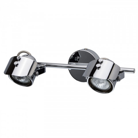 Spot chromé techno 2 ampoules 20 cm