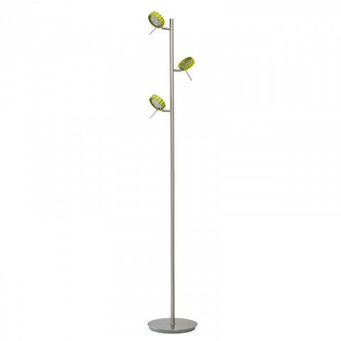 Lampadaire argenté techno 3 ampoules 152 cm
