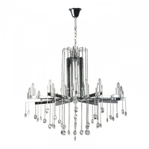 Chandelier chromé crystal 18 ampoules 205 cm