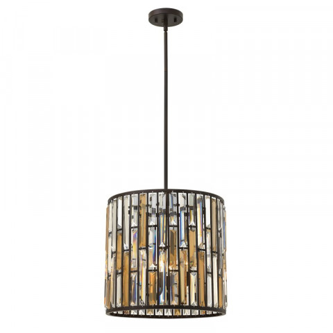 Suspension gemma, bronze et cristal, 3 ampoules