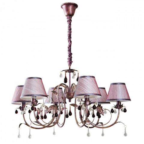 Chandelier chromé elegance 6 ampoules 90 cm