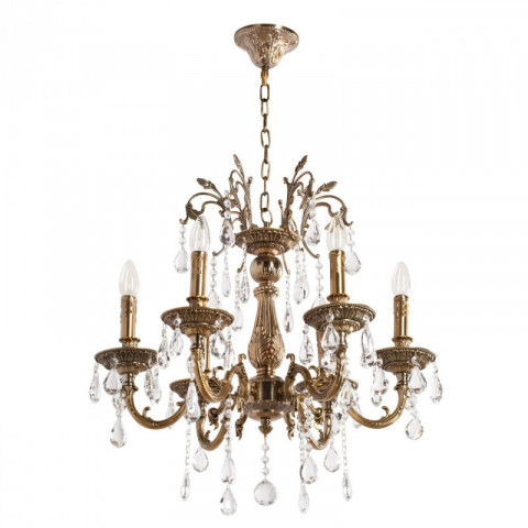 Chandelier laiton classic 6 ampoules 95 cm
