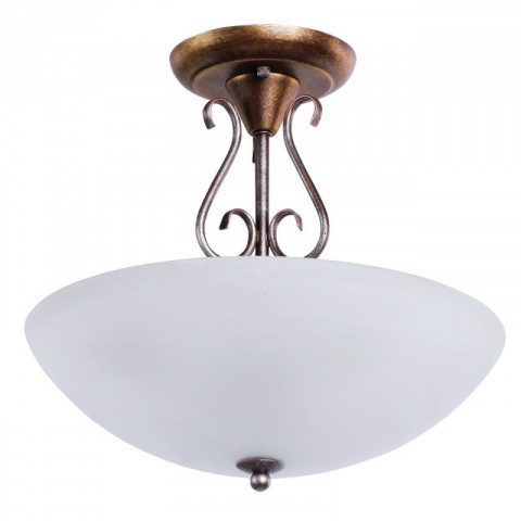 Plafonnier marron country 3 ampoules 40 cm