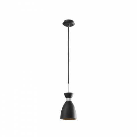 Suspension noire retro 1 ampoule