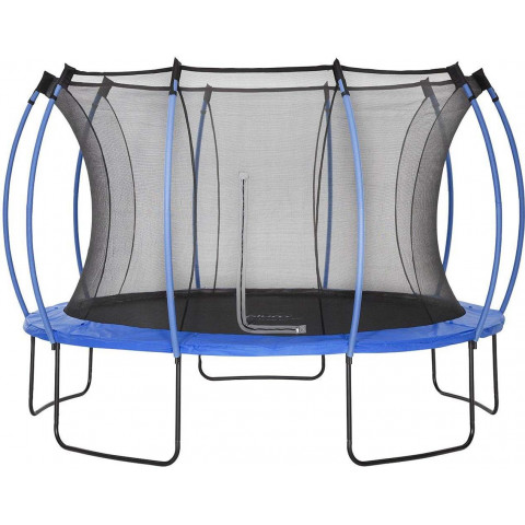 Trampoline junior avec protection réversible bleu océan ou citron 366 cm