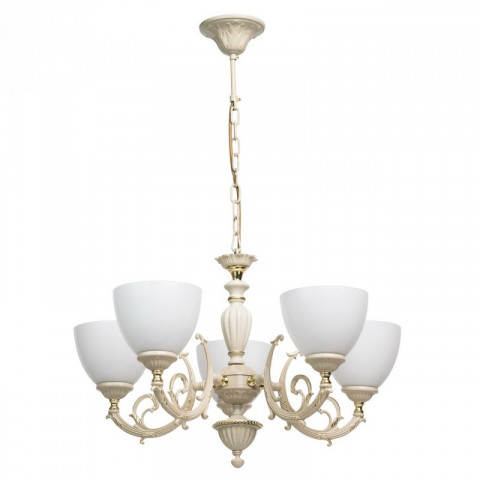 Chandelier beige classic 5 ampoules 84 cm