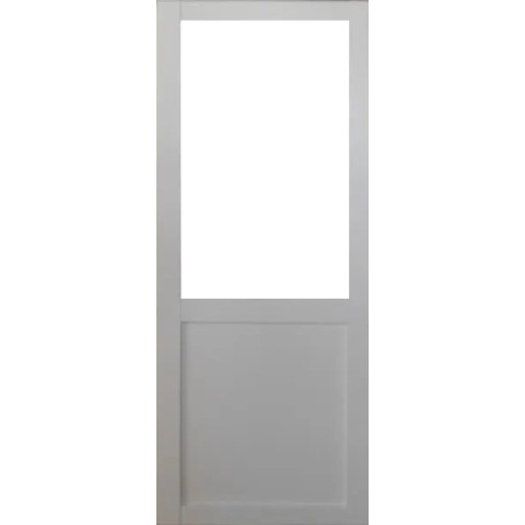 Porte coulissante atelier blanc h204 x l93 sans meneau et 2 coquilles gd menuiseries
