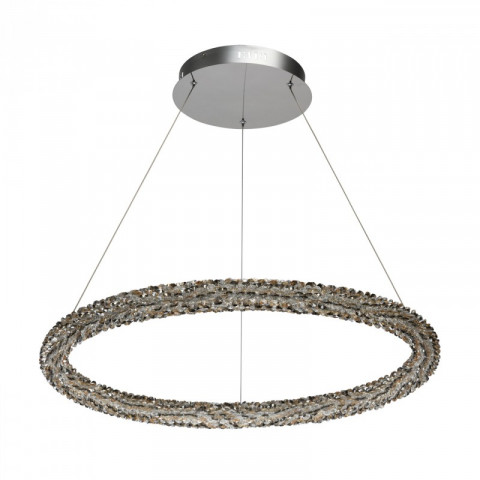 Suspension chromée crystal 1 ampoule 150 cm