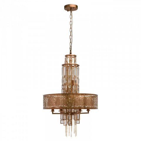 Suspension cuivre loft 10 ampoules 180 cm