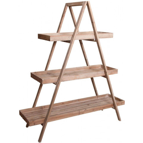 Etagère pliante en bois patiné