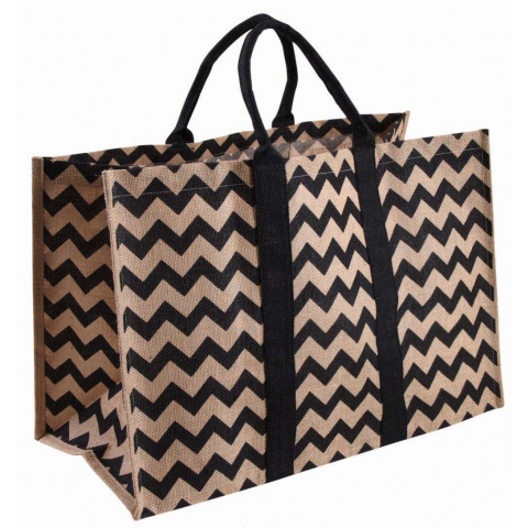 Sac à bûches en toile de jute origami