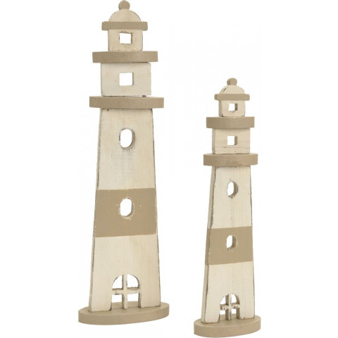 Phare déco en bois (lot de 2)