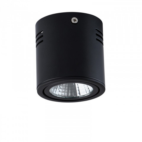 Plafonnier noir techno 1 ampoule 8 cm