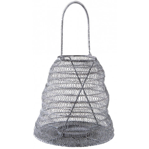 Photophore métal gris blanchi diamètre 26cm