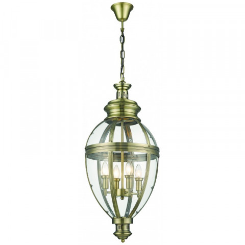 Suspension laiton antique coventry 4 lumières