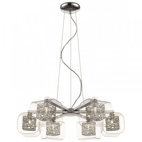 Suspension chrome nottingham 6 lumières