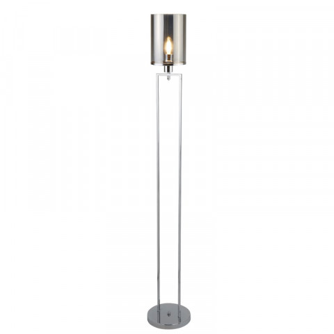 Lampadaire catalina, chrome et verre fumé