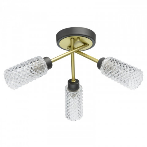 Plafonnier doré megapolis 3 ampoules 22 cm
