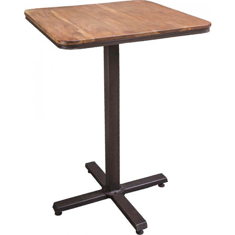 Table bistrot haute en métal et bois