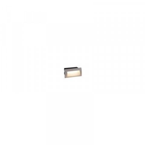 Applique ankle, fonte d'aluminium et polycarbonate, gris, rectangulaire