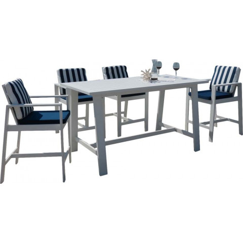 Salon de jardin haut en aluminium 4 personnes martigues