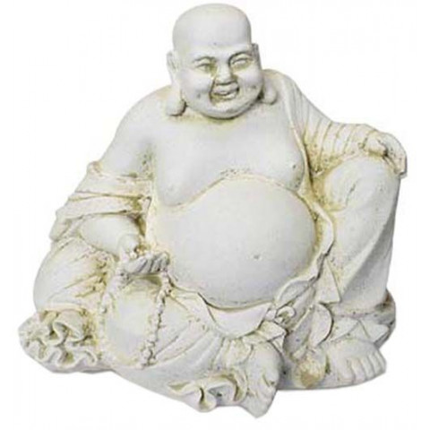 Statue sumo rieur assis en pierre reconstituée