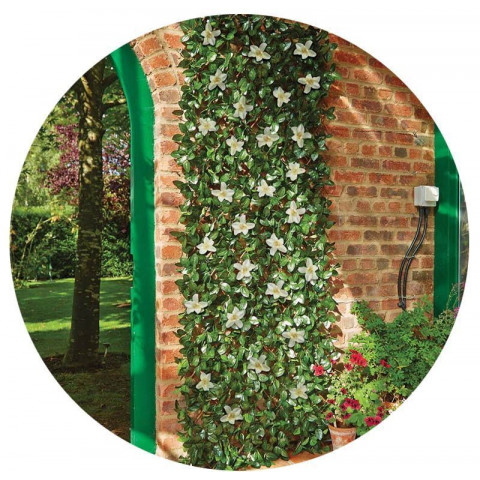 Haie de clématite blanche artificielle sur treilli longueur 60 cm