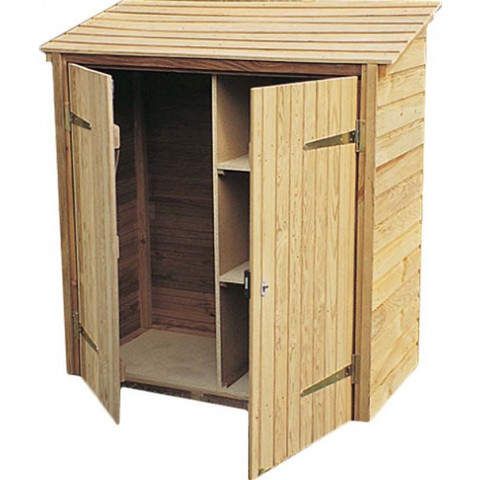 Armoire de jardin en pin 2 étagères caps