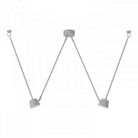 Plafonnier blanc techno 2 ampoules 65 cm