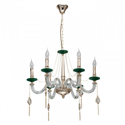 Suspension dorée classic 6 ampoules 105 cm